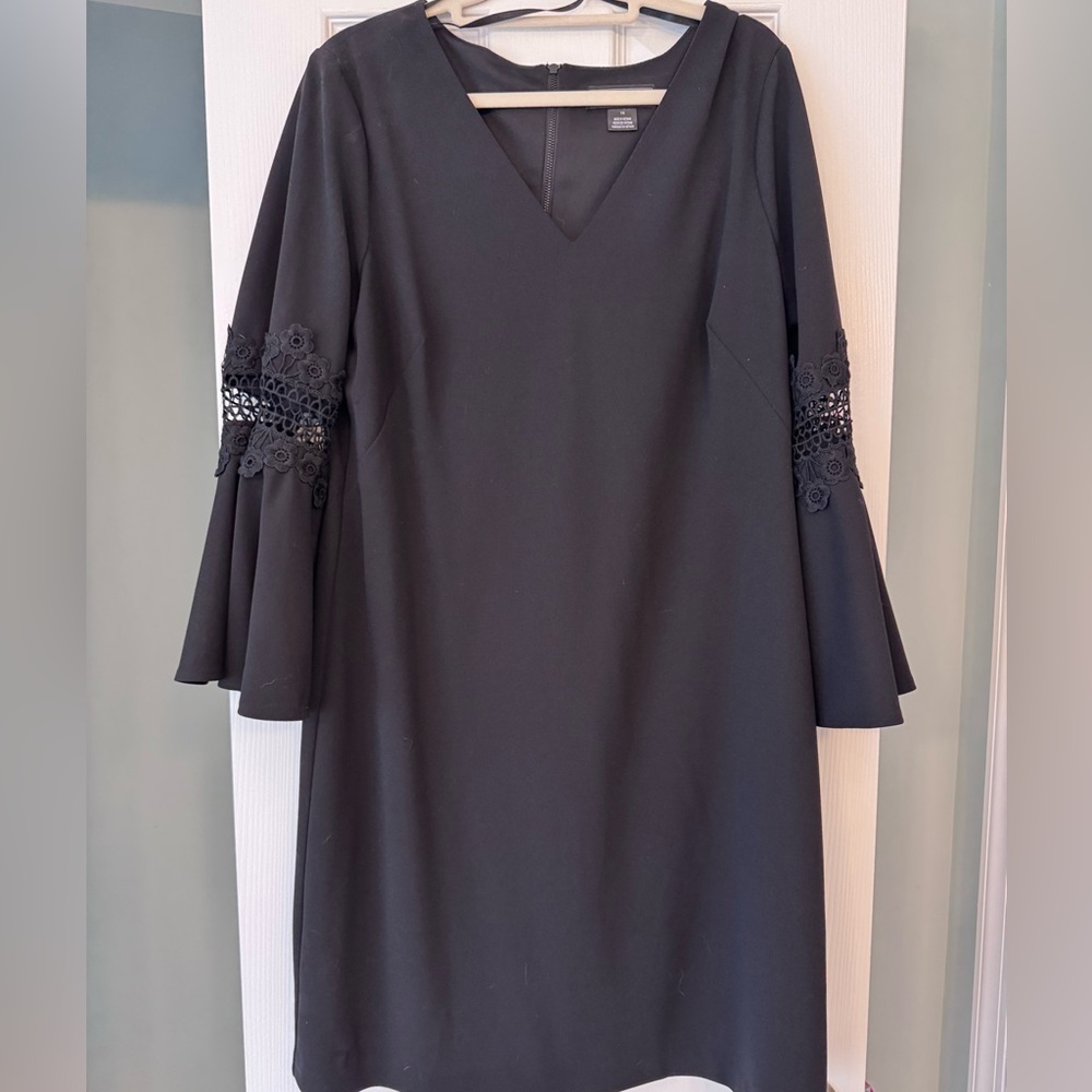 Jessica Howard Black Dress with Lace Accents